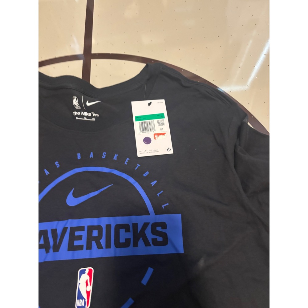 Nike NBA Dallas Mavericks Mens Long Sleeve T-Shirt Black Blue XL DD6111-010 - Picture 5 of 5